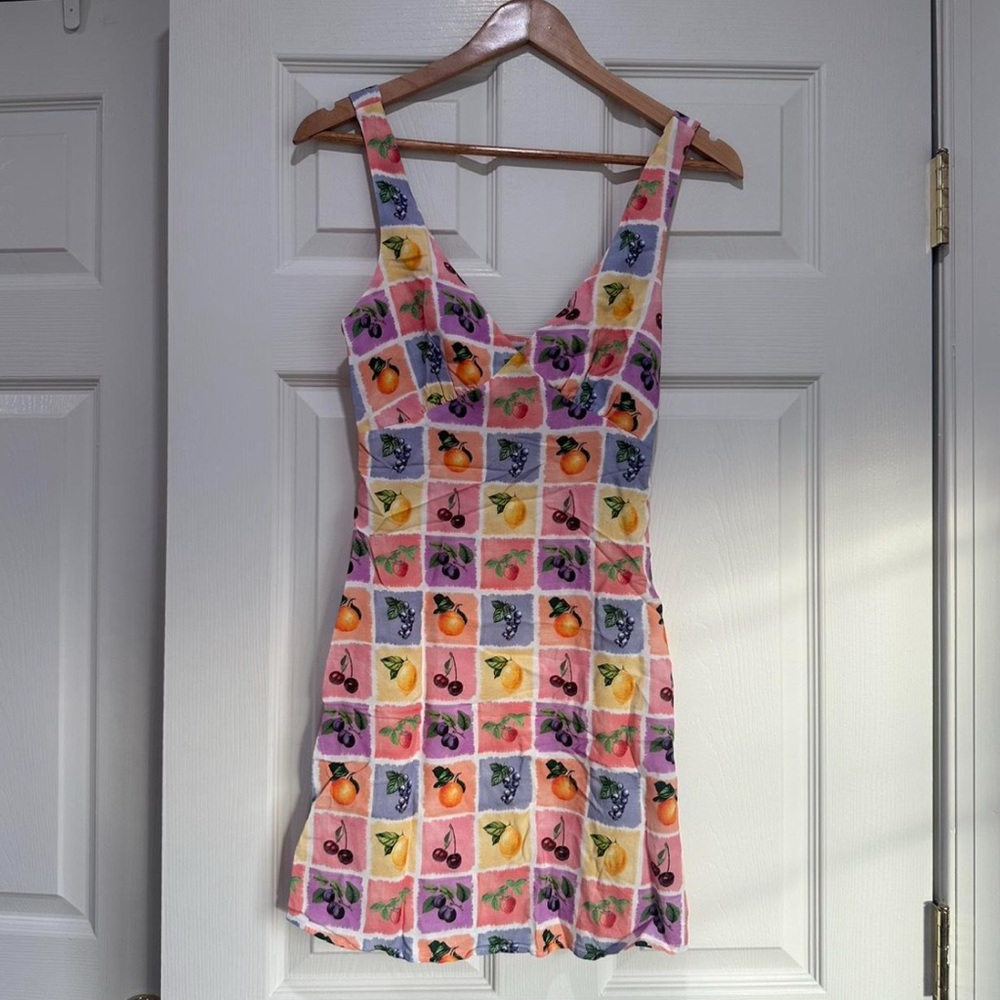 NWOT ASOS Multicolor Fruit Pattern Mini Dress - XS